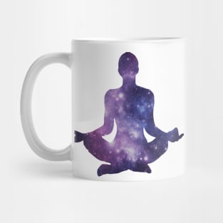 Meditation in Space Purple Lotus Pose Mug